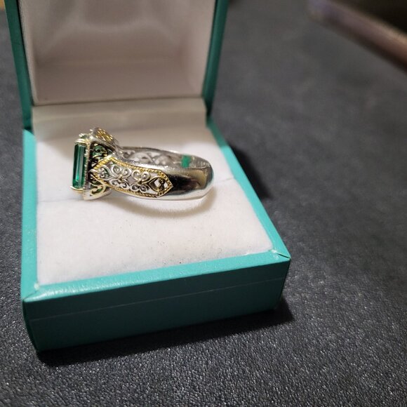 Gems EN Vogue Michael Valitutti Green Quartz Emerald cut FIRM ON PRICE!!!!!! - Picture 3 of 4